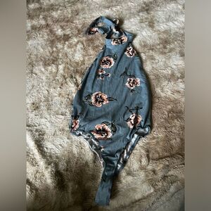 Forever 21 Floral Halter Bodysuit